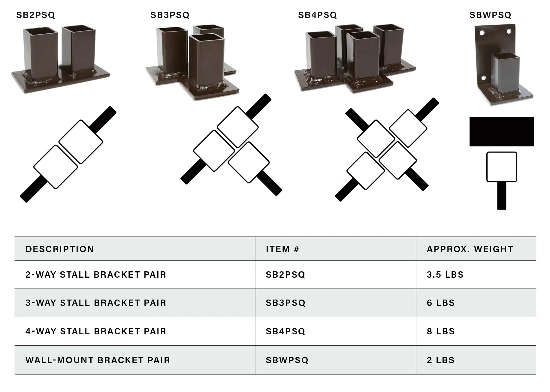 Excel / Elite Excel Stall Brackets