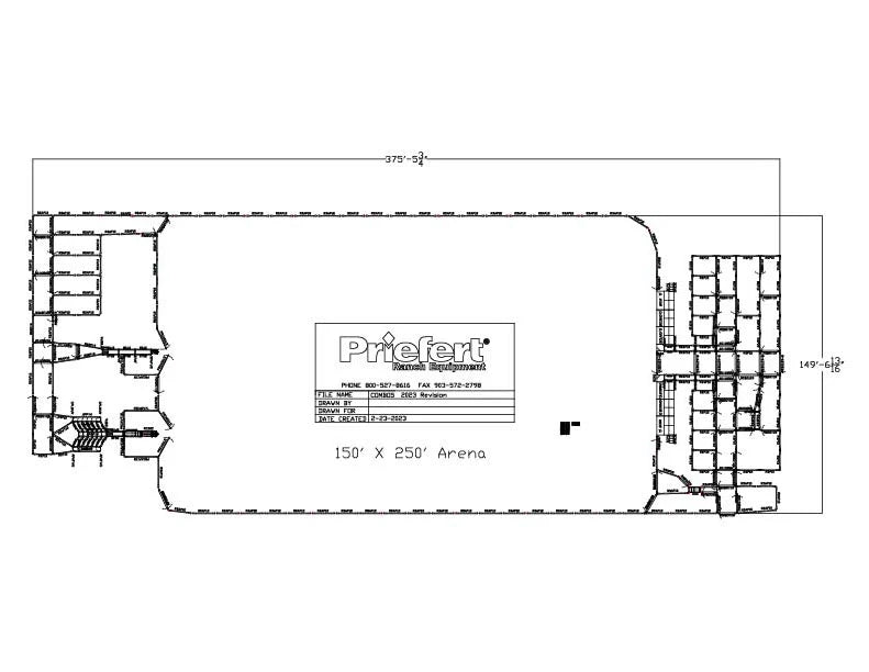 160’ x 250’ Roping & Rough Stock Combo with 6 Bucking Chutes, Team Roping, & Calf