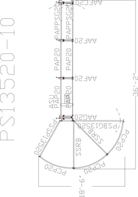 135 Degree Sweep w/ 32' Adj Alley & Sort Alley