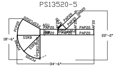 135 Degree Premier Open Sweep with 24’ Alley with Sorting Alley