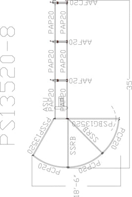 135 Degree Sweep w/ 24' Adjustable Alley