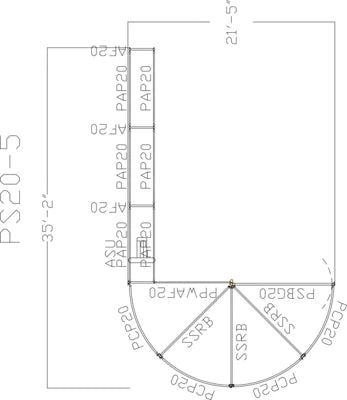 180 Degree Open Sweep w/ 24' Alley