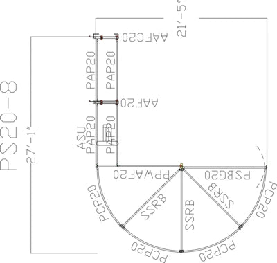 180 Degree Sweep w/ 16' Adjustable Alley