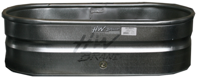 1' Deep Oval Galvanized Water Tanks